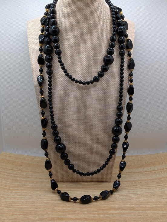 Jewelry - Set Of Black Bead Necklaces